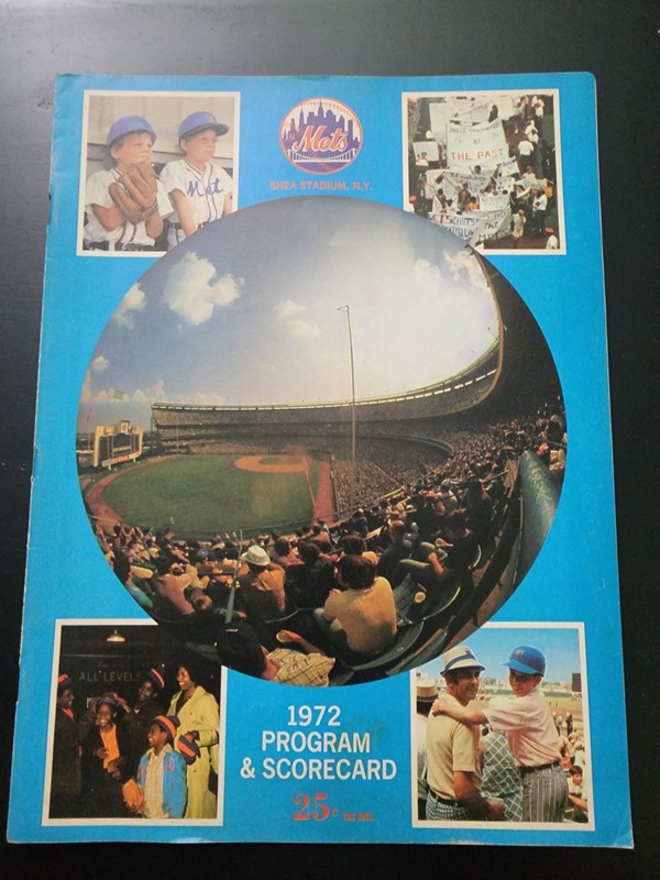 Vintage 1972 NY Mets Program & Scorecard (vs Expos) scored but in EX shape