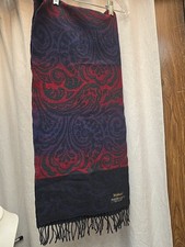 NEIMAN MARCUS Scarf 100 Lambswool Plaid W Germany 12.5" X 55"