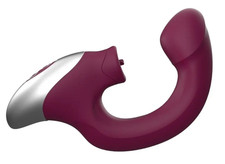 Titanz Silicone G-Spot & Clit Tickler Rechargeable Dual Vibrator Purple Massager