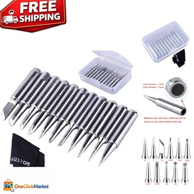 11-Piece Soldering Iron Tips Set 900M-T with Cloth & Box for Hakko Tools