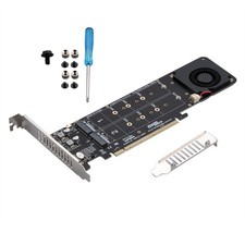 PCIe 4.0 SSD Expansion Split Card Supports 4 Nvme M.2 PH44 PLUS RAID 0 Mode