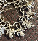 Vtg Leaf Design Brooch Bracelet Clip Earrings Set Gold/Silver Sarah Coventry — photo 6