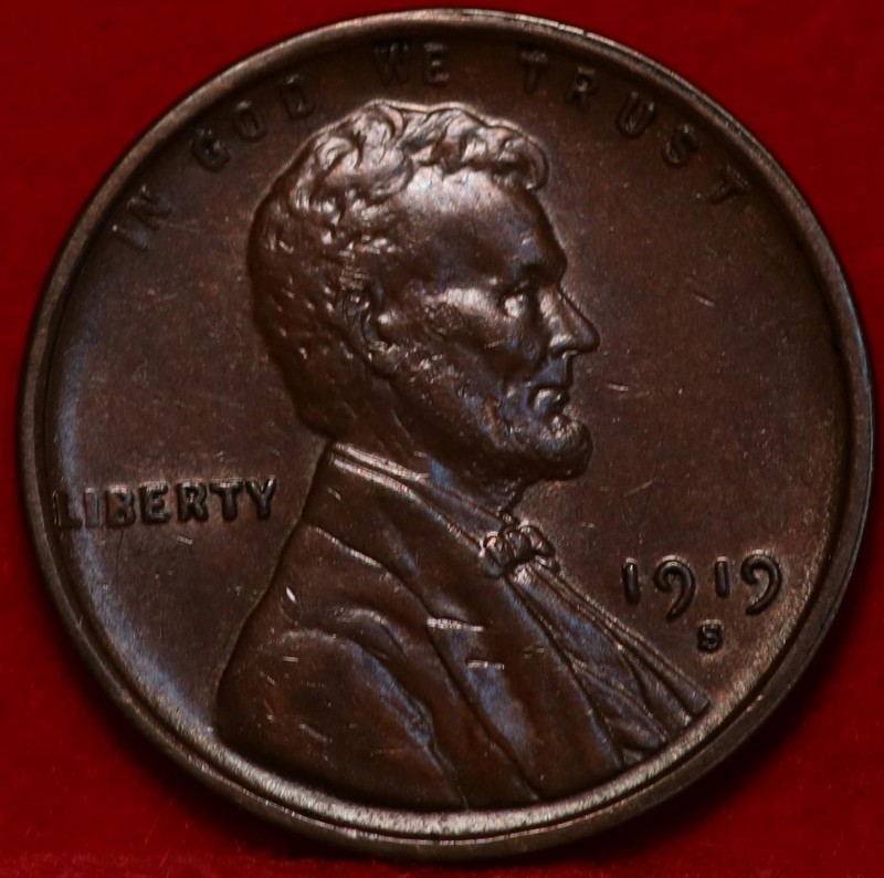 1919-S San Francisco Mint Copper Lincoln Wheat Cent