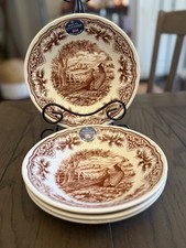 Royal Stafford Pheasant Brown Set Of 4 8 In Bowls Thanksgiving Brand New