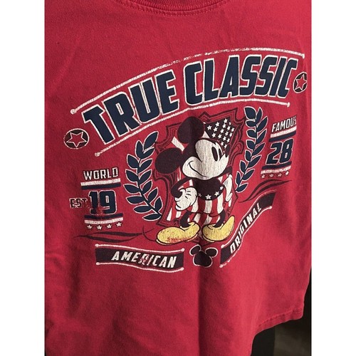 Disney Mickey Mouse True Classic T Shirt Youth Small Red - Picture 2 of 4