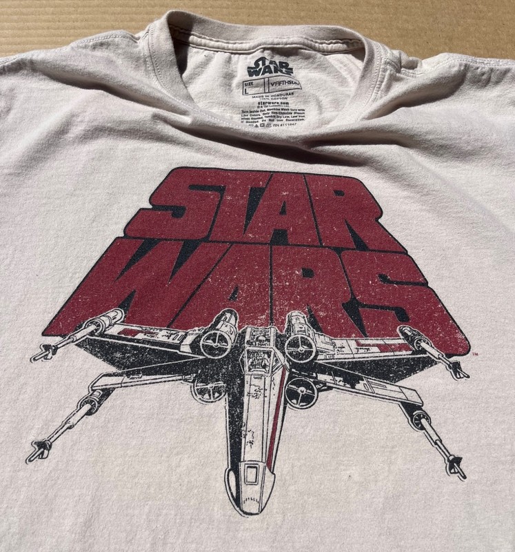 Star Wars X-Wing Fighter T Shirt Men’s Large - Tan