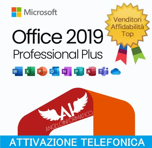 OFFICE 2019 PRO PLUS LICENZA ORIGINALE A VITA FATTURA GARANZIA (ATT. TELEFONICA)