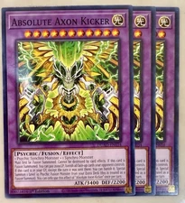Yugioh! 3x Absolute Axon Kicker DUAD-EN034 Common 1st Ed NM