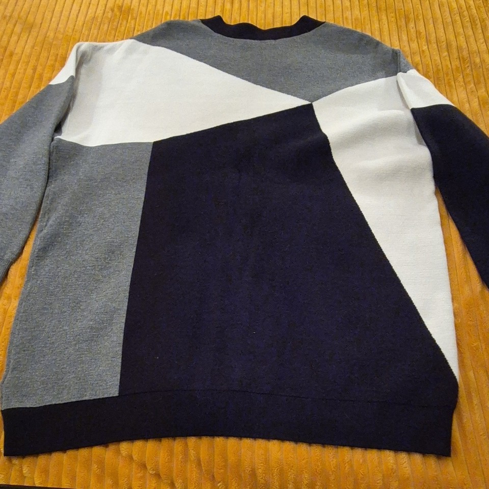 Collction S M&S Collection Womens Colourblock V-Neck Button Cardigan XL Black/ivory ...
