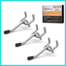 50 Pack 2 Inch Pegboard Hooks, 1/4" Heavy Duty Peg Board Hooks Accessories wi...