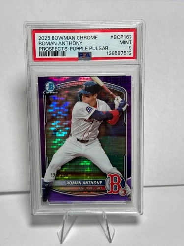 2025 Bowman Chrome Roman Anthony Prospect Purple Pulsar #'d /250 - PSA 9 MINT