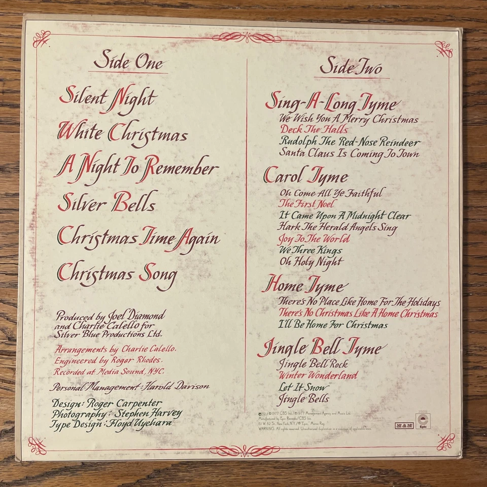 Engelbert Humperdinck Christmas Tyme LP Epic Stereo Holiday M-!!!! - Image 4 of 4