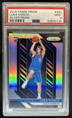 2018-19 Panini Prizm Luka Doncic Prizm Silver Rookie RC #280 Mavericks PSA 9