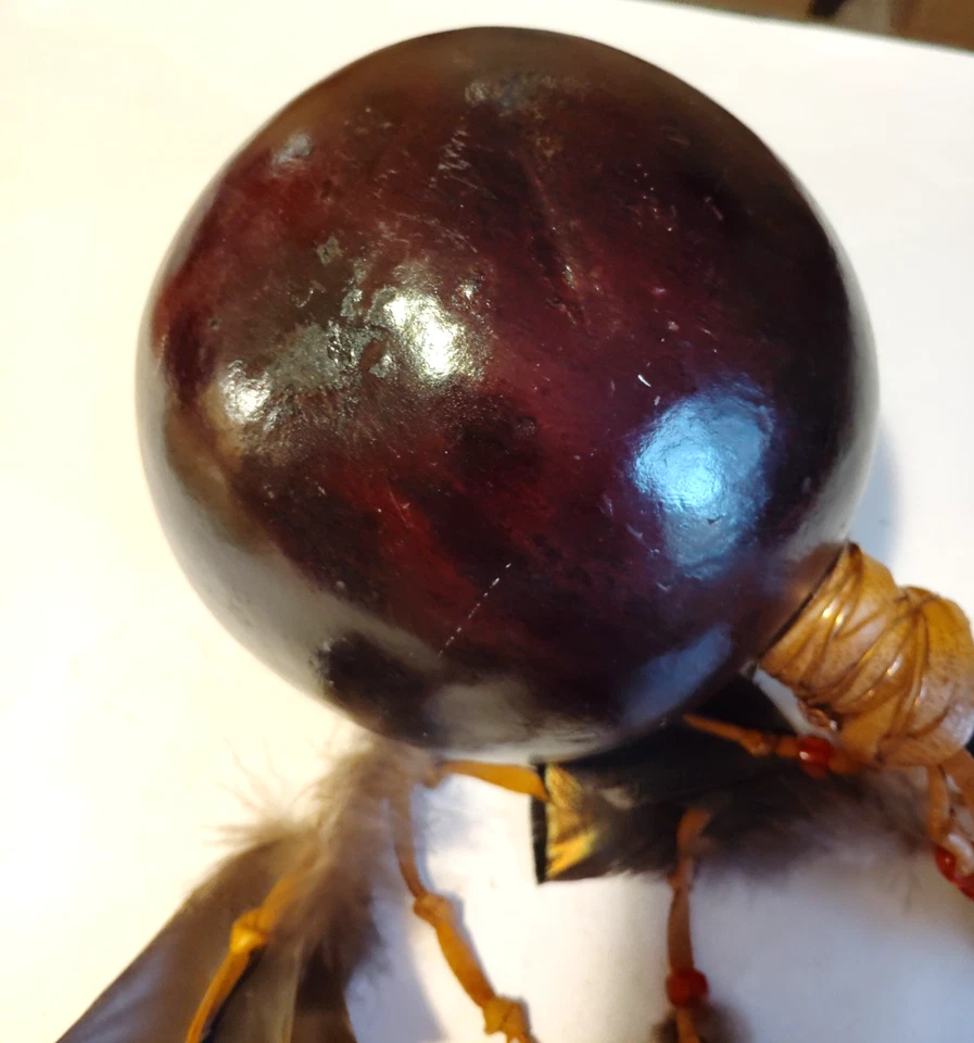 Chamán Maraca Brujo Doctor Tribal Ritual Agitador Grande 6 pulgadas Ceremonial Indígena Foto 2 de 4