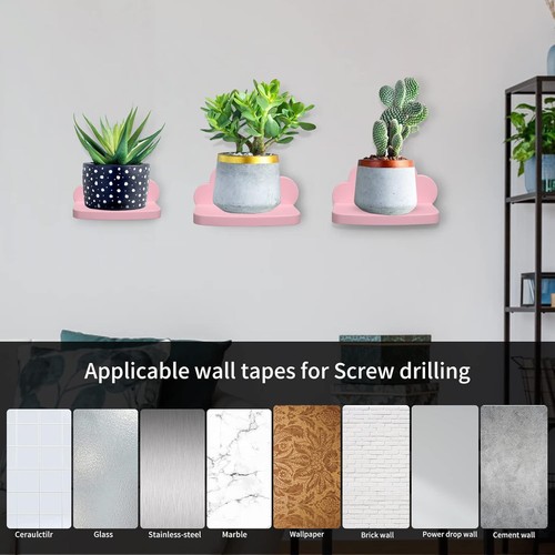 Veluckin Small Floating Shelves Mini Cloud 6"D x 3"W x 3.5"H, Pink-3pack - Picture 6 of 7