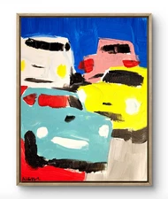 Aleph Original Art Cars 14x11 Contemporary Expressionist Painting