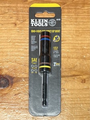 Klein Tools 651QS Quad-4 Deep-Well Heavy-Duty Impact Flip Socket, SAE
