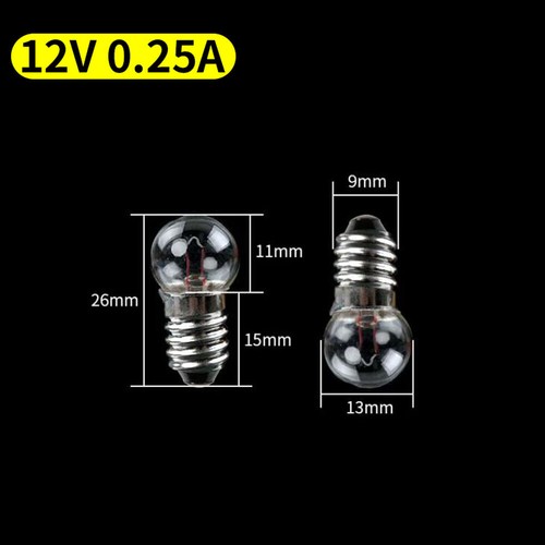 Miniature Lamp Light Bulb 1.5V 2.5V 3.8V 6V 12V E10 Screw Base Small Light Bulbs - Picture 14 of 14