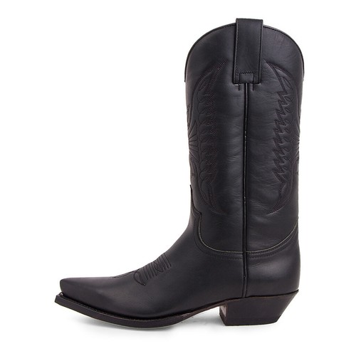 Spitz zulaufend Westernstiefel zum Überziehen Blockabsatz Cowboy Cowgirl Herren Damen Schuhe - Bild 3 von 21