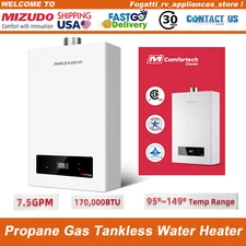 MIZUDO 7.5 GPM 24L Tankless Hot Water Heater LPG 170,000 BTU For Whole House Use