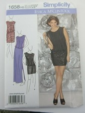 Simplicity 1658 Misses Evening Formal Cocktail Dresses Sewing Pattern Uncut w4