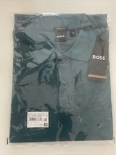 HUGO BOSS Firenze Polo Shirt Modern Fit 100 Pima Cotton EMERALD GREEN Mens M