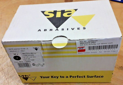 SIA scm Scheibe m 22mm Loch Ø 115mm, 22mm, Korn 2921 Serie 6270, Form 9072 25 er