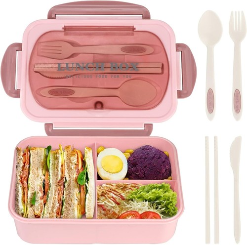 Bento Box Lunch , Food & Snack Containers for Adults (Pink , Blue & Green) - Picture 17 of 18