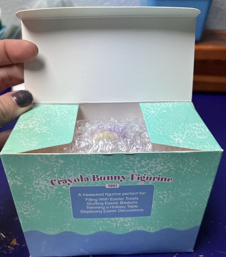 Vtg Hallmark Crayola Bunny/candy Cotton Tail W/ CandyBasket Figurine Easter NOS - Picture 3 of 5