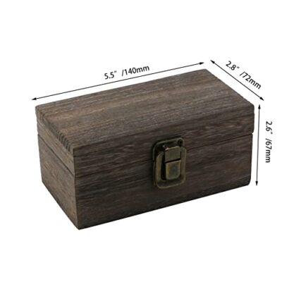 Antique Wooden Box with Hinged Lid and Lock Rectangle Wooden