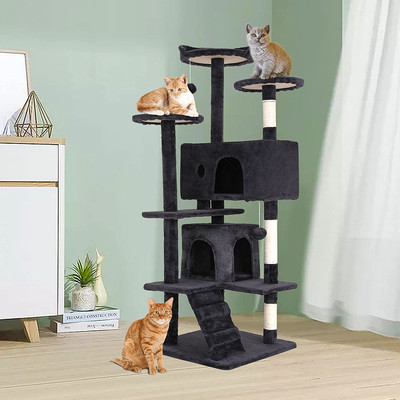 54 Inch Cat Tree Tower for Indoor Cats,Multi-Level Furniture Activity Center wit