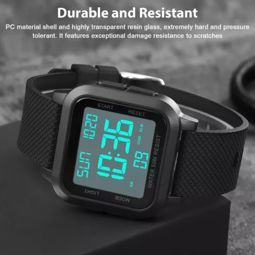 Men's Military Sports Watch LCD Screen Waterproof Wristwatch Large Digital Face - Picture 6 of 15