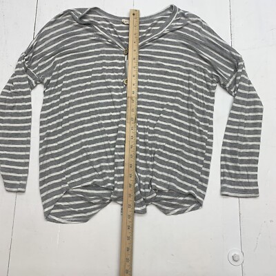 Bibi Womens grey/white striped long sleeve size small | eBay