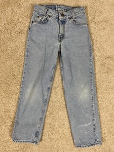 Vintage Levis 550 Denim Jeans Youth 25x25 Relaxed Fit Tapered Leg Light Wash