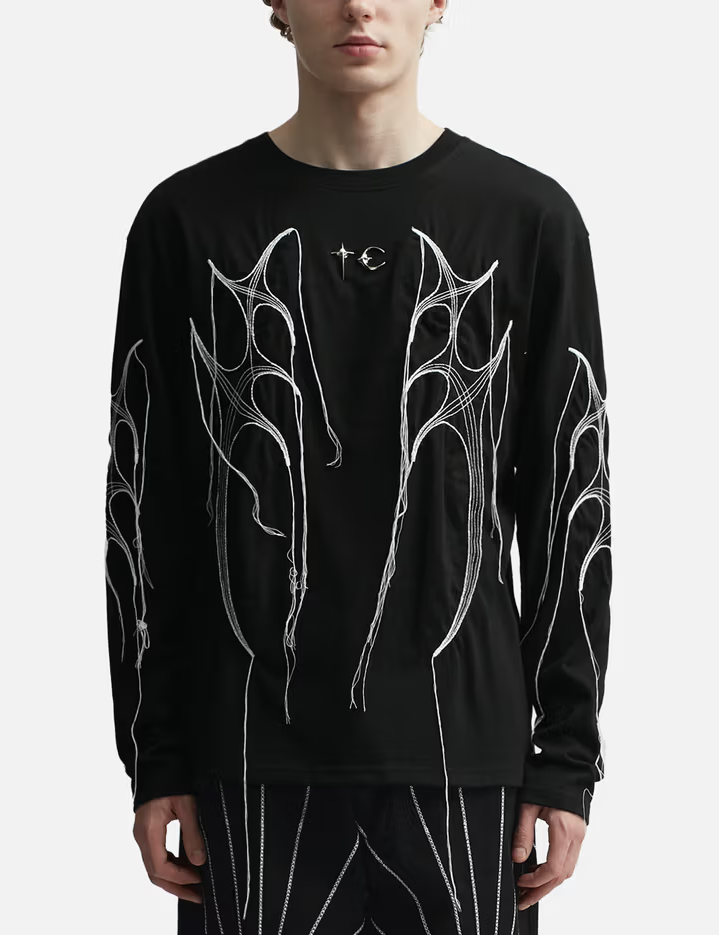 Thug Club Tribal Tree Pattern Long Sleeve Shirt Black sz M Thug Club Tribal Tree Pattern Long Sleeve Shirt Black sz M