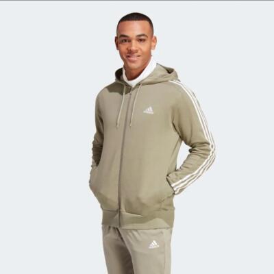 Adidas Essentials 3 Stripes Hoodie Herren French Terry 100% Baumwolle