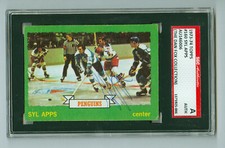 Syl Apps Autographed 1973-74 Topps Card #160 Penguins SGC Authentic Dan Fox