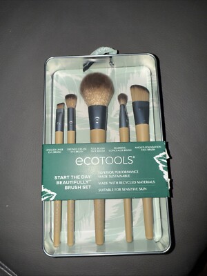 ECOTOOLS 6-teiliges Start The Day Beautifully Make-up Pinsel Set Aufbewahrung Tablett
