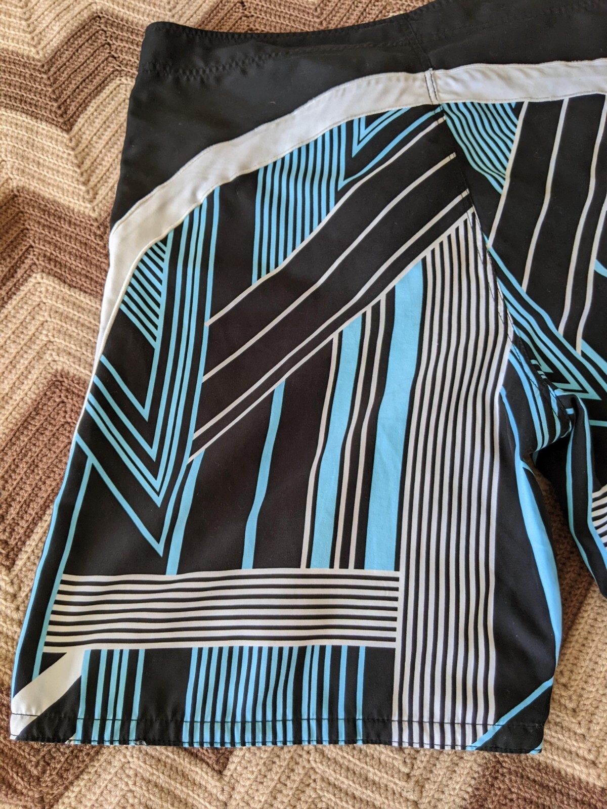 RON JON SURF SHOP BOARD SHORTS MENS 34 BLUE WHITE STRIPED NICE eBay