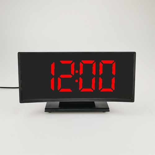 LED Digital Desk Alarm Clock Large Mirror Display USB Snooze Temperature Mode - Picture 3 of 15