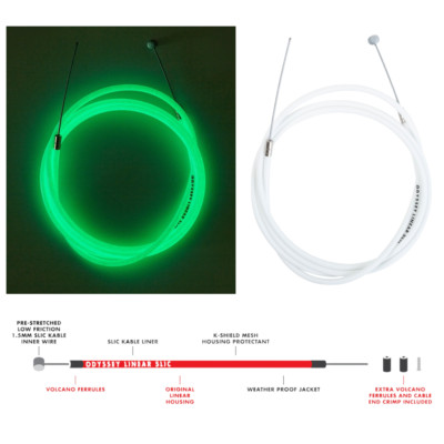 Odyssey Linear Slic BMX Bremskabel Glow in the dark U-Brake V-Brake Seitenzug