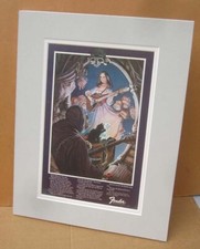 cool original FENDER GUITAR print ad matted - Snow White , dwarfs, wicked witch