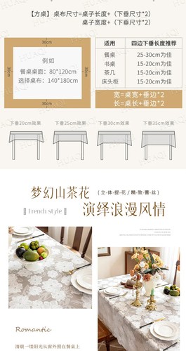 White Vintage Lace Tulle Tablecloth for Dining Room Table Cover Party Home Decor - Bild 8 von 15