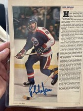 Paul Maclean Jets Vintage Signed Magazine  Page Photo Signed