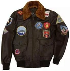 TOM CRUISE TOP GUN PETER MAVERICK BOMBER FUR LEATHER FLIGHT JACKET FOR MEN
