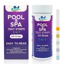 Pool & Spa Hot Tub Test Strips - 5 in 1 Detects PH, Free Chlorine, Total