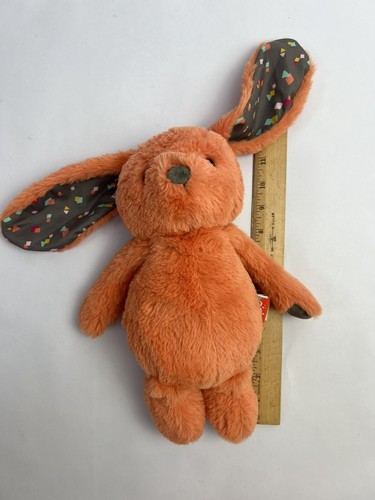 B Softies Happy Hues Bunny Rabbit Plush Stuffed Animal Easter Orange Soft Toy - Picture 4 of 8