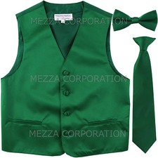 New Kids boys formal tuxedo vest necktie  bowtie Emerald Green wedding