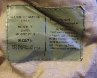 NEW  TAN / BEIGE HOT WEATHER HUNTING MIL-SPEC PLUS BOONIE JUNGLE SUN HAT TYPE II
