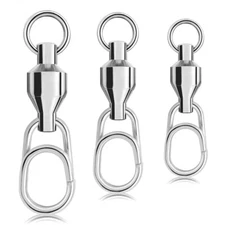 Ball Bearing Fishing Swivel with Fast Snap Clip Stainless Steel Connector Tackle